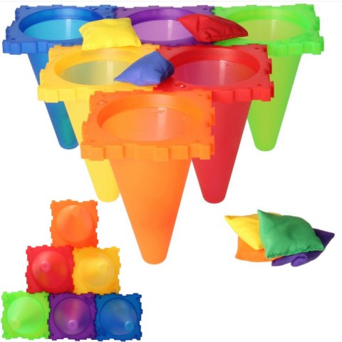 WOOPIE Zestaw Gier Ogrodowych 3w1 Pachołki Obręcze Woreczki 30 el.