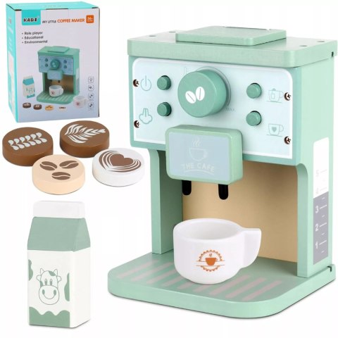 Drewniany ekspres do kawy dla dzieci z akcesoriami