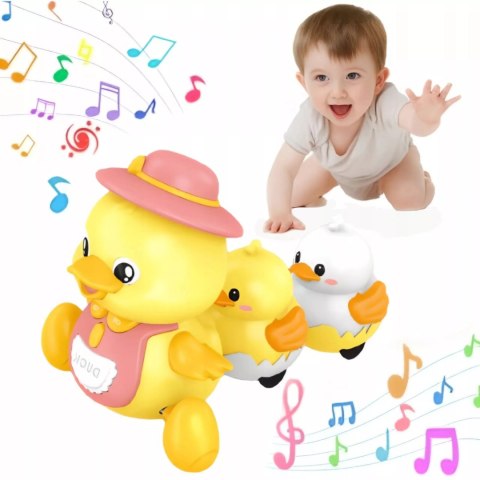 Interaktywna Kaczuszka z maluchami na magnes nauka raczkowania dla dzieci