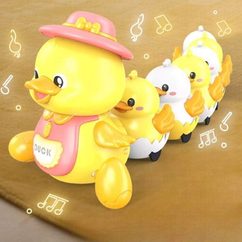 Interaktywna Kaczuszka z maluchami na magnes nauka raczkowania dla dzieci