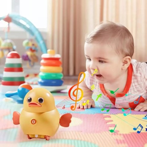 Interaktywna kaczka z maluchem na magnes dla dzieci nauka raczkowania