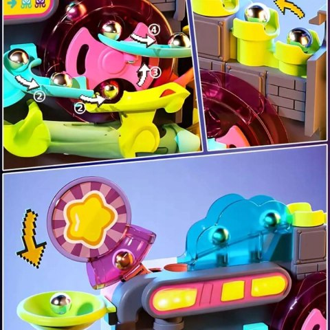 Tor Kulkowy Montessori Gra Zręcznościowa Labirynt 3D 16 Poziomów dla Dzieci