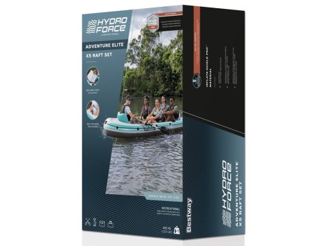 Bestway Dmuchany ponton 5os 600kg Adventure Elite X5 315x166cm wiosła 65159
