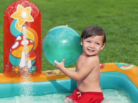 Bestway Dmuchany wodny plac zabaw Zjeżdżalnia + zraszacz + piłki 53164