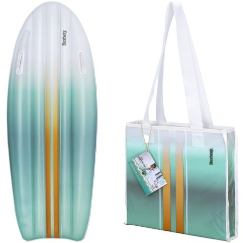 Bestway Materac plażowy z uchwytami TAHITI 183x71cm + torba plażowa 42072