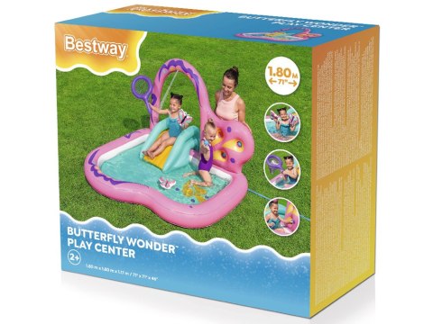 Bestway Wodny plac zabaw MOTYLEK 180x180x117cm + zjeżdżalnia i akces. 53175