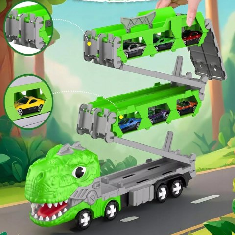 Ciężarówka Dinozaur Tor Wyścigowy 2 Auta resoraki dla Dzieci
