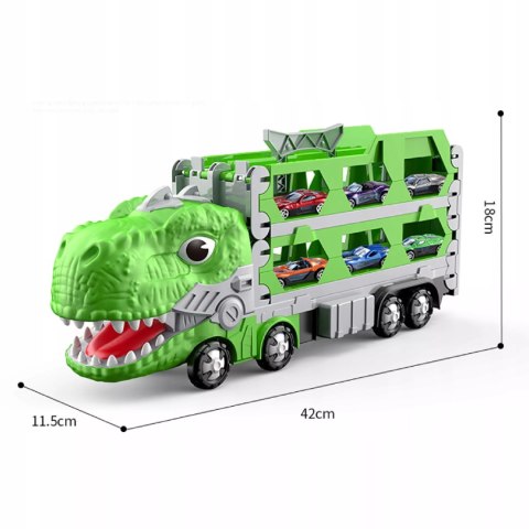 Ciężarówka Dinozaur Tor Wyścigowy 2 Auta resoraki dla Dzieci