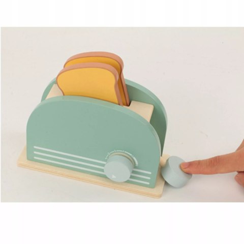 Drewniany toster dla dzieci z akcesoriami tosty zestaw śniadaniowy