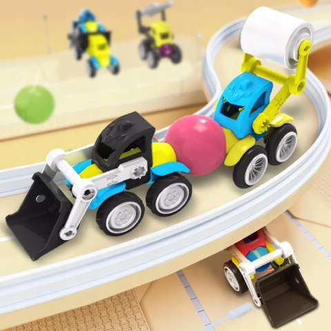Klocki Magnetyczne Pojazdy Budowlane Drogowe Komplet Zestaw 6 pojazdów
