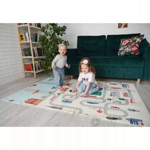 Mata dwustronna piankowa edukacyjna składana dla dzieci duża 150x180 cm