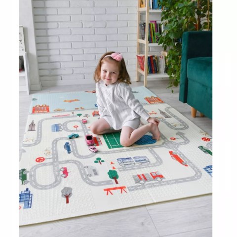 Mata dwustronna piankowa edukacyjna składana dla dzieci duża 150x180 cm