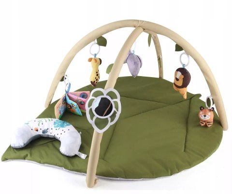 Mata edukacyjna sensoryczna interaktywna Liść z pałąkami i zabawkami 0+