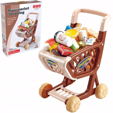 Wózek sklepowy koszyk dla dzieci słodycze ciastka napoje sklep 62 el.