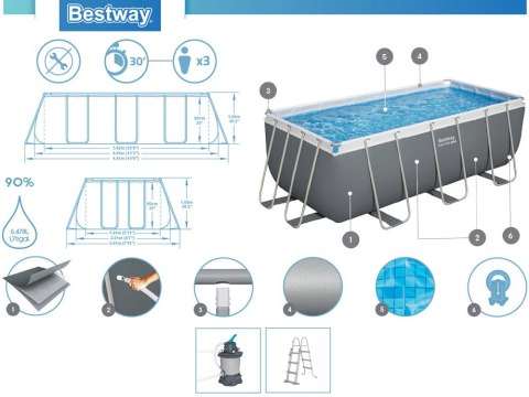 Bestway Basen STELAŻOWY 404x201x100cm 10w1 56442