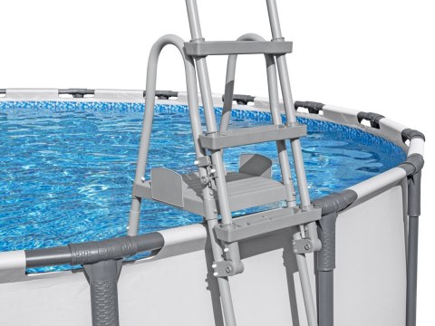 Bestway Drabinka do basenu 132cm - bezpieczna antypoślizgowa metalowa 58332