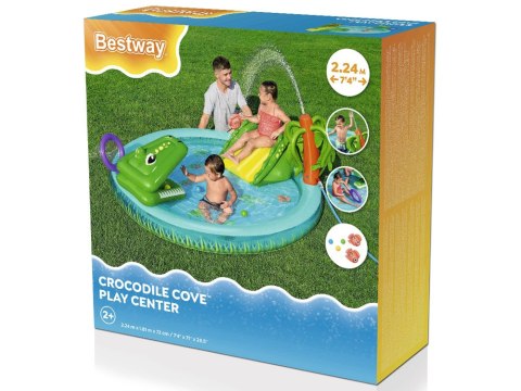 Bestway Wodny plac zabaw KROKODYL Zjeżdzalnia + zraszacz + piłki 53166