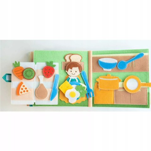 Cicha Książeczka dla dzieci Tablica Manipulacyjna Montessori Filcowa dom