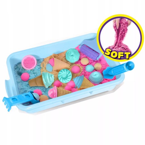 Piasek Kinetyczny dla dzieci Magiczny lodziarnia 1,5kg lody Foremki