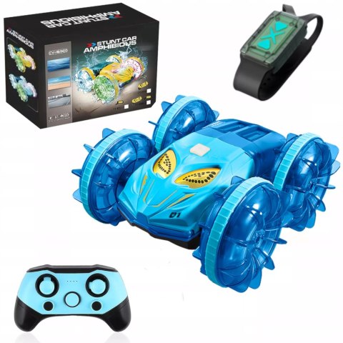 Samochód zdalnie sterowany JEŹDZI PO WODZIE terenowy AMFIBIA Niebieski