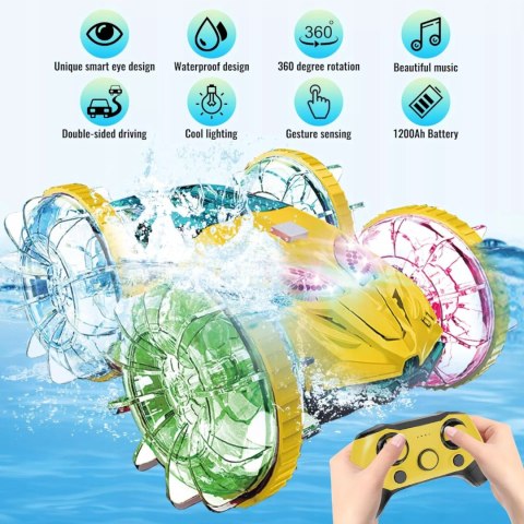 Samochód zdalnie sterowany JEŹDZI PO WODZIE terenowy AMFIBIA dla dzieci