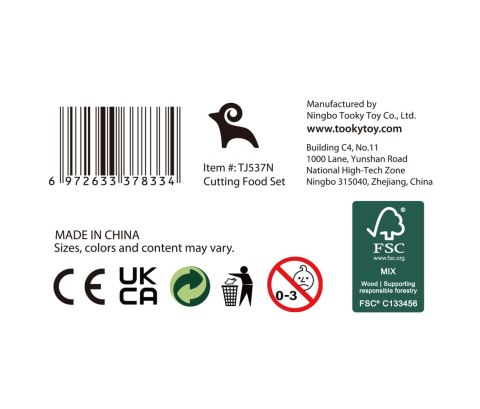 TOOKY TOY Drewniany Zestaw Żywność Warzywa Owoce