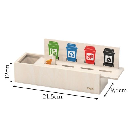 VIGA Układanka Gra edukacyjna drewniana do nauki sortowania śmieci