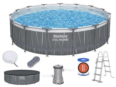 Bestway Basen STELAŻOWY z kolorowym podświetleniem LED 457x107cm 7w1 561GD