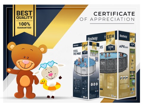 Bestway Basen stelażowy całoroczny 610x 132cm APX365 pompa drabinka 561KE