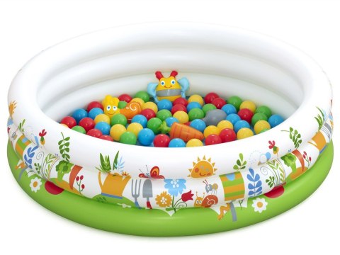 Bestway Suchy basen z kulkami KWIATOWY 102x25cm + 50 piłek i zabawki 52466