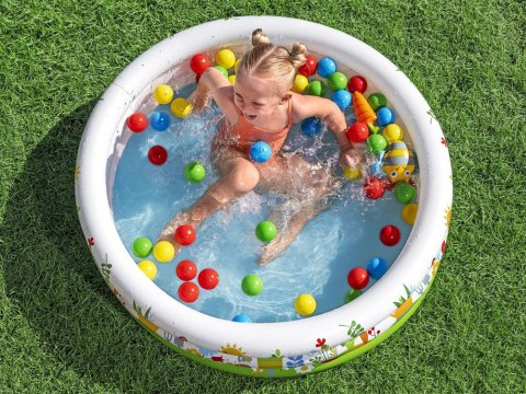 Bestway Suchy basen z kulkami KWIATOWY 102x25cm + 50 piłek i zabawki 52466