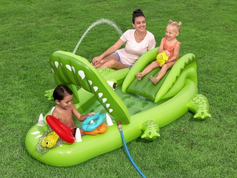 Bestway Wodny plac zabaw KROKODYL 234x163x87cm + zjeżdżalnia i akces. 53169