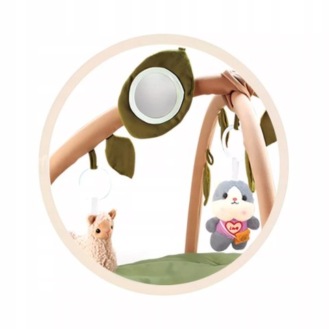 Mata edukacyjna dla niemowląt sensoryczna Liść z pałąkami i grzechotkami