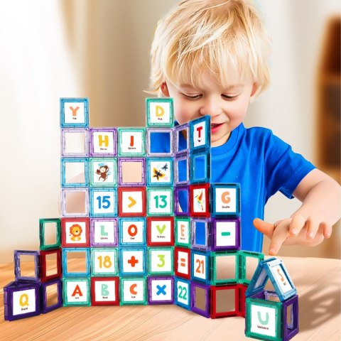 WOOPIE Przestrzenne Klocki Magnetyczne Nauka Liczb 70 Elementów