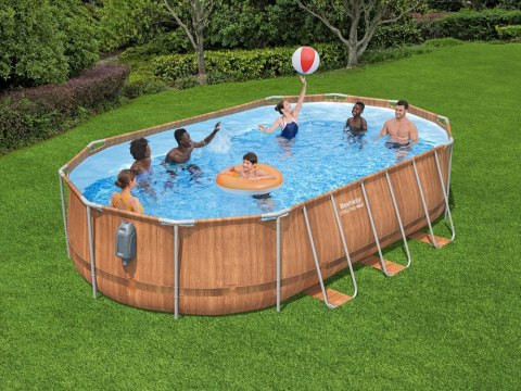 Basen stelażowy Bestway 610x366x122 deska 10w1 pompa drabinka + LED 56719