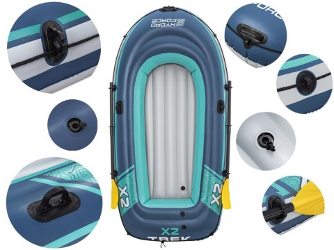 Bestway Dmuchany ponton TREK X2 do 250kg 232x118cm + wiosła i pompka 61153