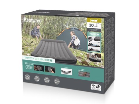 Bestway Materac welurowy samopompujący 2os. QUEEN Tritech 203x152cm 671BS