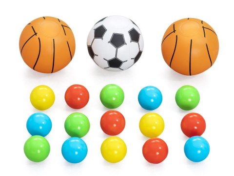 Bestway Suchy basen z kulkami 3w1 Koszykówka + piłka nożna 120x107cm 52728