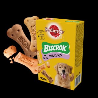 Pedigree Biscrok Ciasteczka Dla Dorosłych Psów W Kształcie Kostek Z Jagnięciną, Kurczakiem I Wołowiną 500g