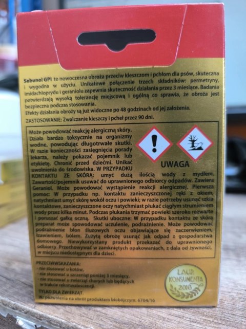 Laboratorium DermaPharm Sabunol Obroża Ozdobna Złota 50cm