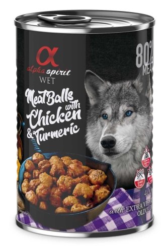 Alpha Spirit Mięsne Klopsiki Kurczak Z Kurkumą 400g