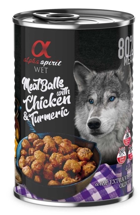 Alpha Spirit Mięsne Klopsiki Kurczak Z Kurkumą 400g