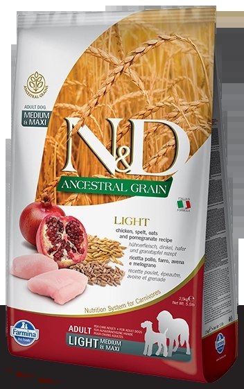 Farmina N&D Ancestral Grain Canine Light Adult Medium&Maxi 12kg