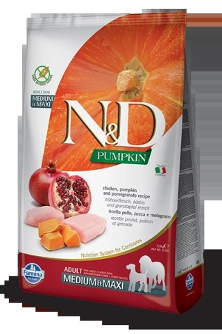 Farmina N&D Pumpkin Grain Free Canine Adult Medium&Maxi Chicken&Pomegranate 2,5kg