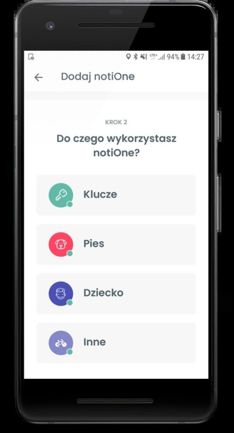 NotiOne Go! - Lokalizator Bluetooth Czerwony