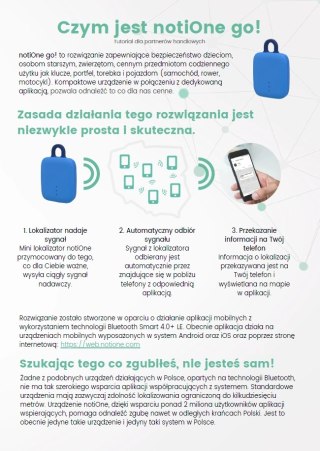 NotiOne Go! - Lokalizator Bluetooth Niebieski