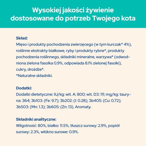 Purina Cat Chow Hairball Karma Z Kurczakiem I Zieloną Fasolką W Sosie 85g