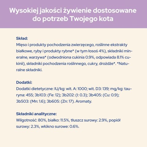 Purina Cat Chow Sensitive Karma Z Łososiem I Cukinią W Sosie 85g