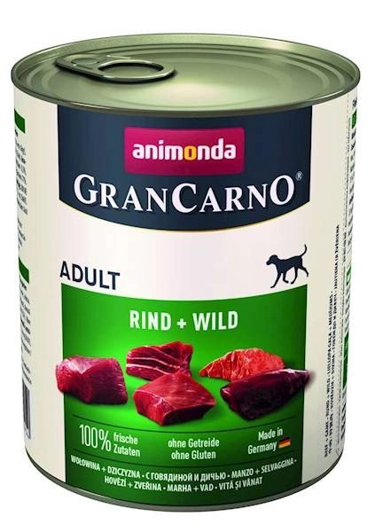 Animonda GranCarno Adult Dog Wołowina I Dziczyzna 800g