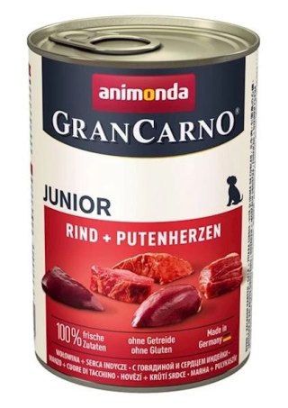 Animonda GranCarno Junior Wołowina + Serca Indyka 400g